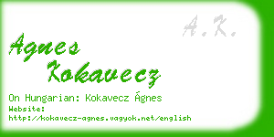agnes kokavecz business card