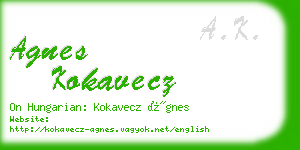 agnes kokavecz business card